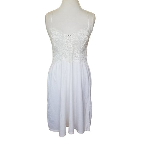 Vintage Y2K Victoria Secret Cream White Lace Slip‎ Nightie Pajamas Negligee LG - Picture 2 of 9
